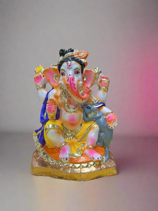 Ganesh Statue Coloured 10" (Eco-Friendly)