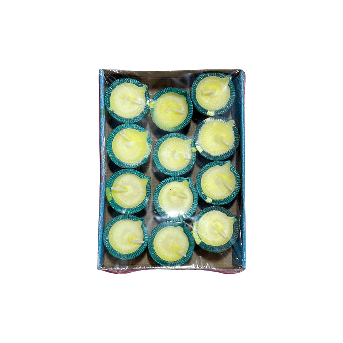 Fancy Round Diya 12 Pcs with Wax