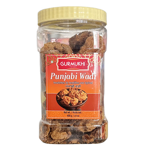 Gurumukhi Punjabi Wadi 400g — sun-dried lentil dumplings in rustic packaging