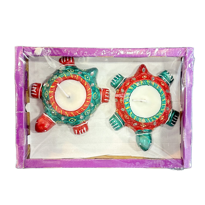 Divine Fancy Kacchua Diya With Wax (Set Of 2)