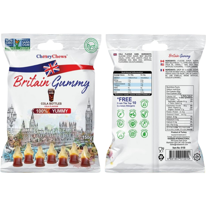 Britain Gummy Cola Bottles 80gm