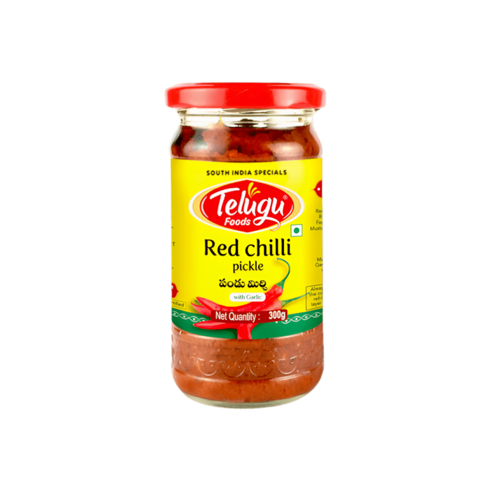 Telugu Foods Red Chilli Pickle (With Garlic) 300g