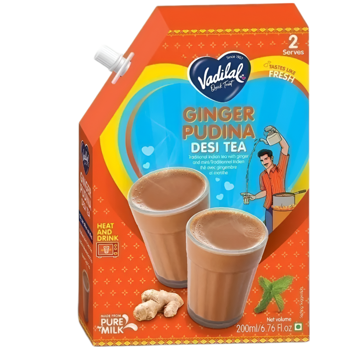 Vadilal Ginger Pudina Tea - Heat And Drink 200ml