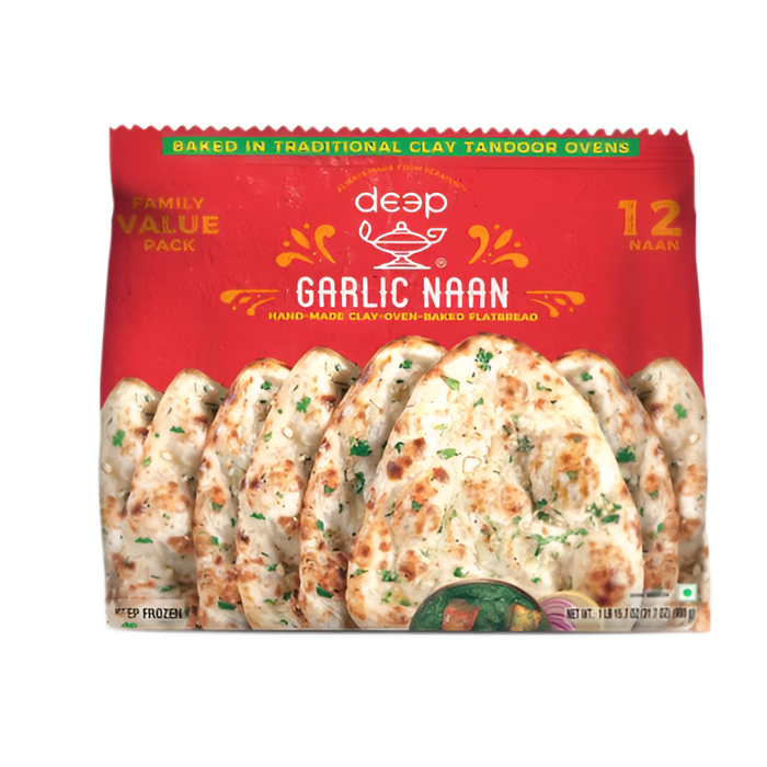 Deep Tandoori Garlic Naan Family Pack (12 Pcs)