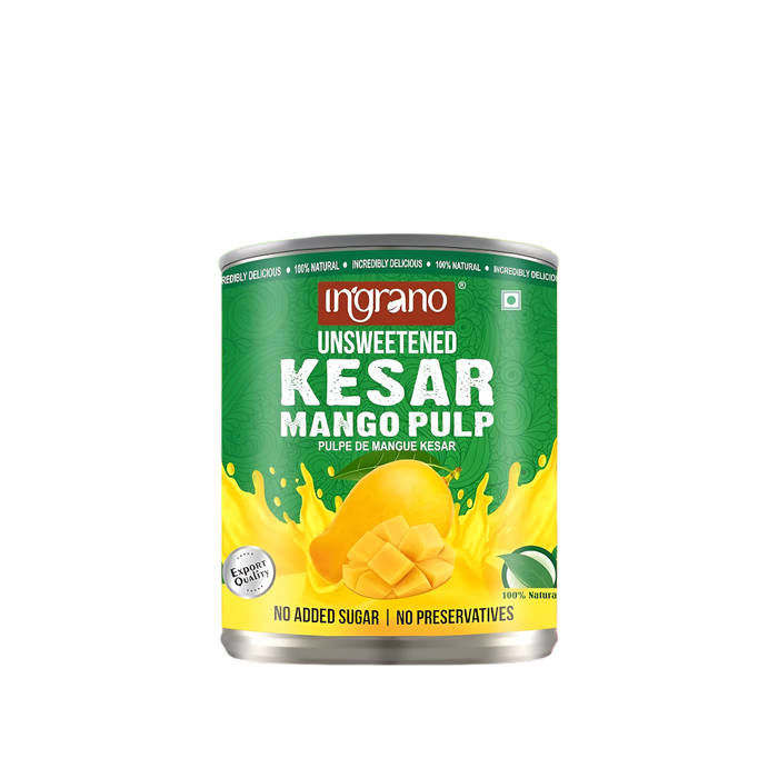 Ingrano Kesar Mango Pulp (Unsweetened) 850g