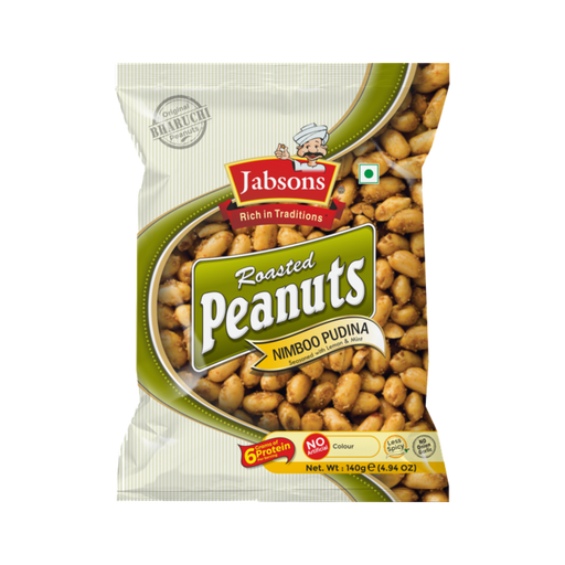 Jabsons Roasted Peanuts Nimboo Pudina 140g - Snacks | indian grocery store in Halifax