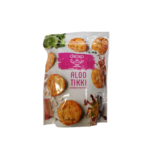 Deep Aloo Tikki Frozen — box of crispy golden potato patties