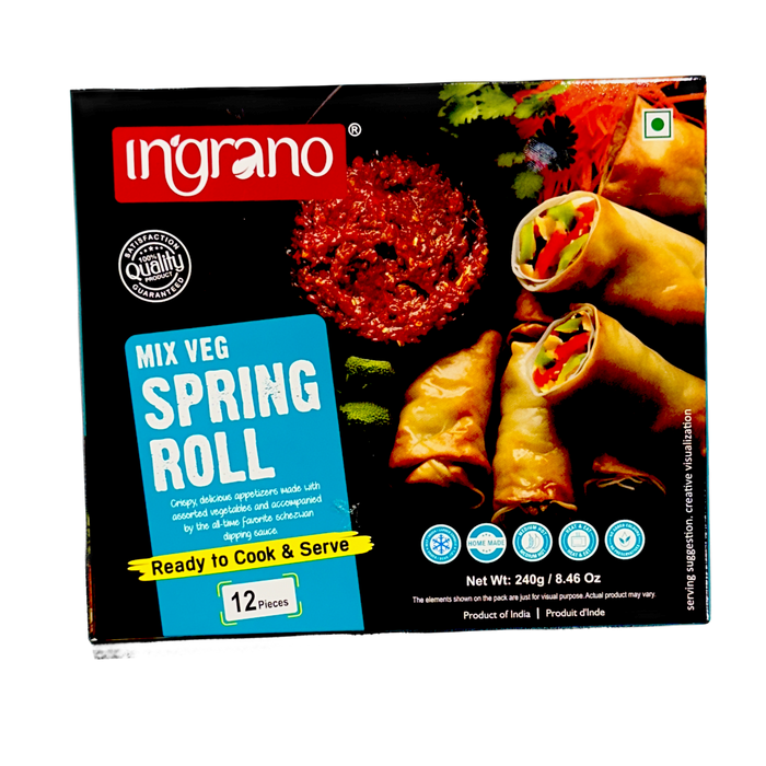 Ingrano Mix Veg Spring Roll 240g (12 Pcs)