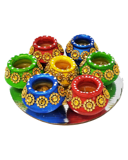 Large Matka Diya Set of 7 - Prayer (Pooja) | indian grocery store in london