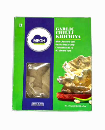 Megh Garlic Chilli Khichiya (Rice Cracker) 200g - Snacks - kerala grocery store near me