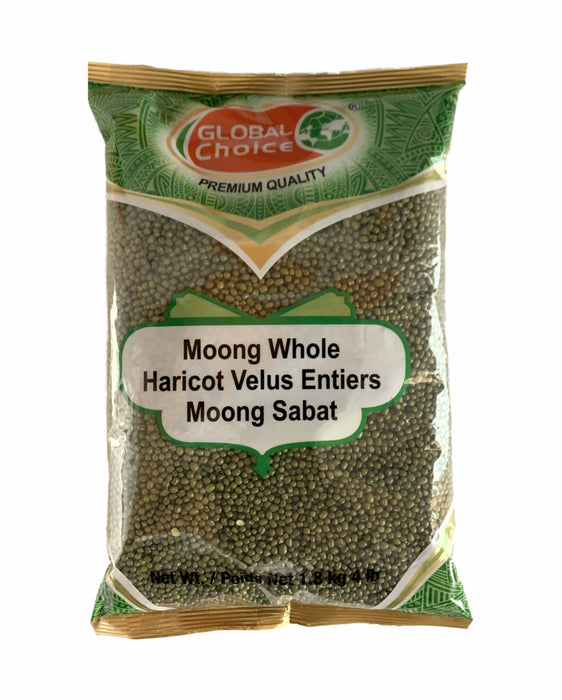 Global Choice Moong Whole 1.8kg ( Moong Sabut 4lb) - Lentils | indian grocery store in pickering
