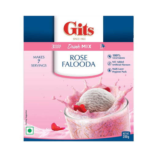 Gits Rose Falooda Instant Mix 200g - Instant Mixes - kerala grocery store near me