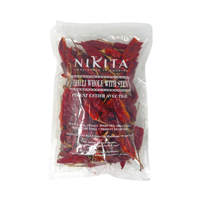 Nikita Chilli Whole With Stem 100g - Spices | indian grocery store in St. John's