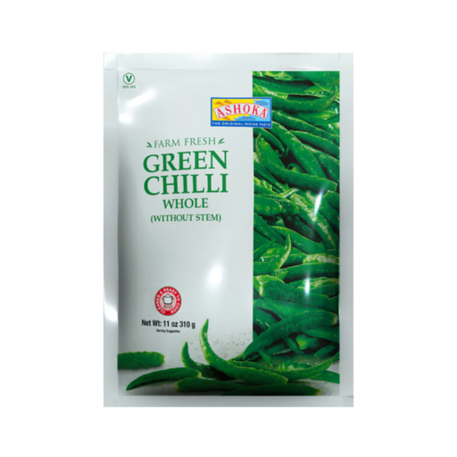 Ashoka Green Chilli Whole (Without Stem) 310gm - Frozen - sri lankan grocery store in toronto