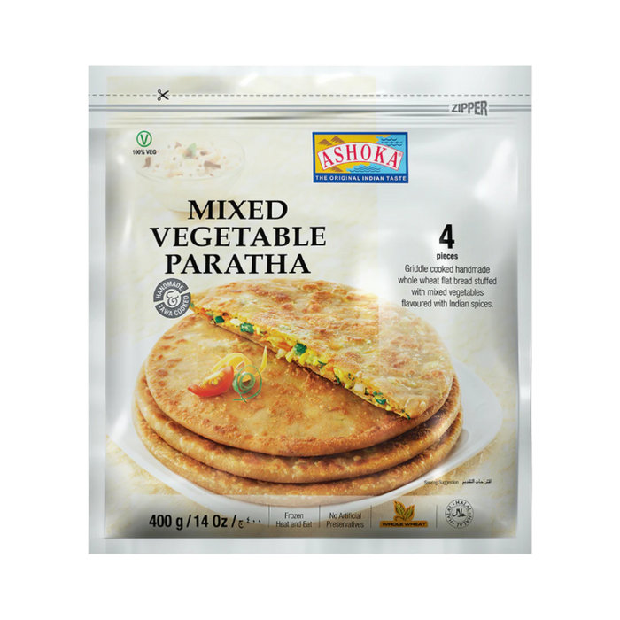 Ashoka Frozen Mixed Vegetable Paratha 400gm (4pc) - Frozen - the indian supermarket