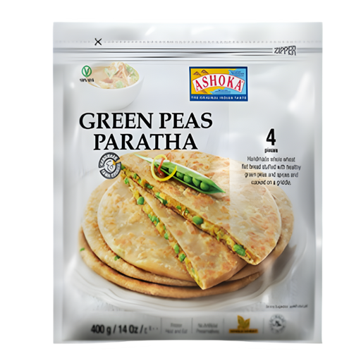 Ashoka Frozen Green Peas Paratha 400gm - Paratha - Indian Grocery Home Delivery