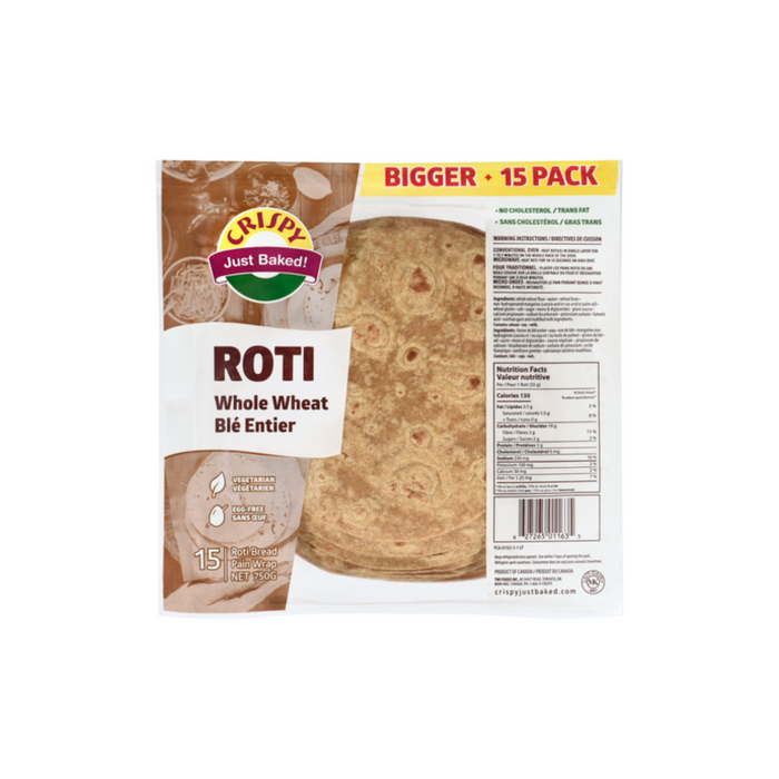 Crispy Whole wheat Roti (15 pcs) 750g - Ready To Eat | indian grocery store in sudbury