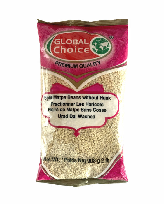 Global Choice Split Matpe Beans without Husk 908gm ( Urad Dal Washed 2lb) - Lentils | indian grocery store in mississauga