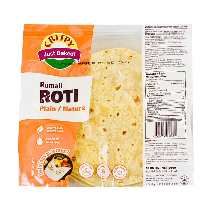 Crispy Rumali Roti plain 600g - Ready To Eat | indian grocery store in sault ste marie
