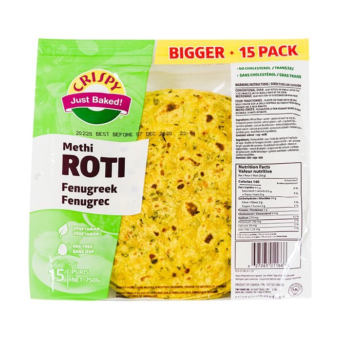 Crispy Methi roti Fenugreek (15 pcs) 750g - Ready To Eat - kerala grocery store in canada