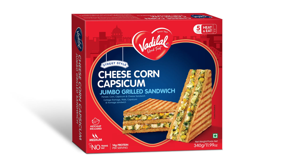 Vadilal Cheese Corn Capsicum Grilled Sandwich 340g