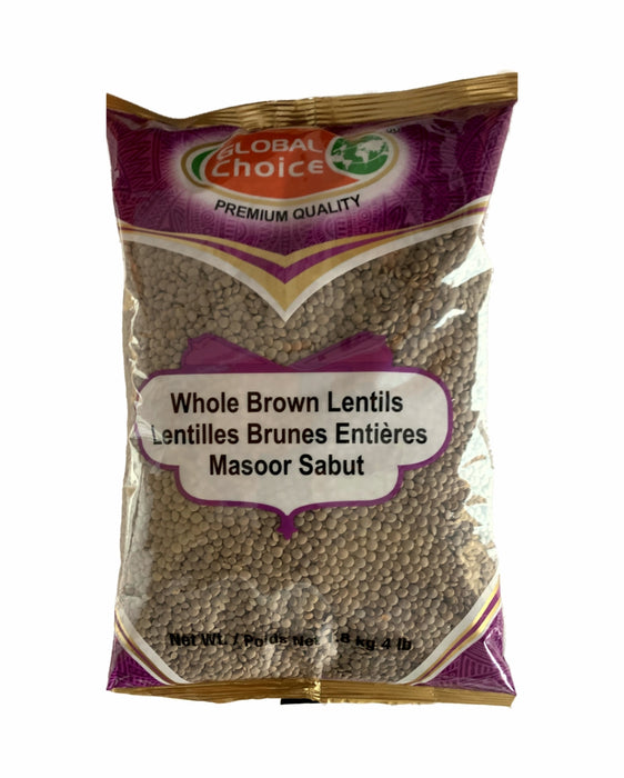 Global Choice Whole Brown Lentils 1.8kg ( Masoor Sabut 4lb) - Lentils | indian grocery store in canada
