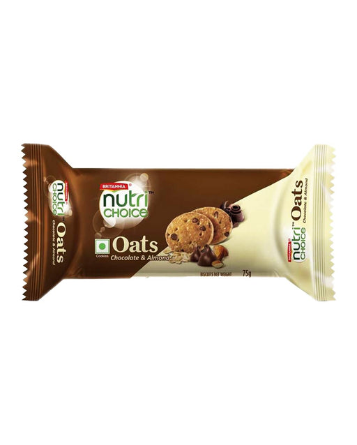 Britannia Nutri Choice Oats Chocolate Almond Cookies - Biscuits | indian pooja store near me