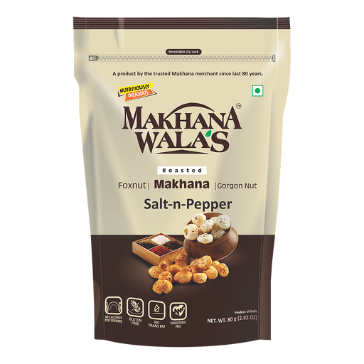 Makhana Walas Salt n pepper Roasted makhana 60g - Snacks | indian grocery store in guelph