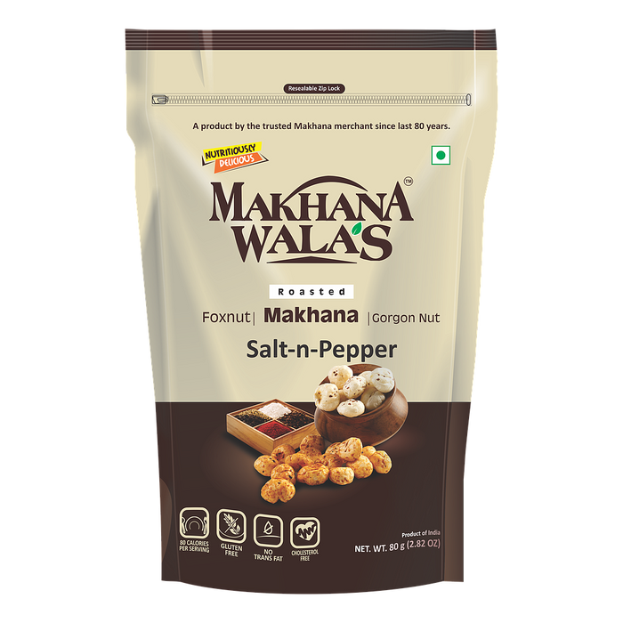 Makhana Walas Salt n pepper Roasted makhana 60g - Snacks | indian grocery store in guelph