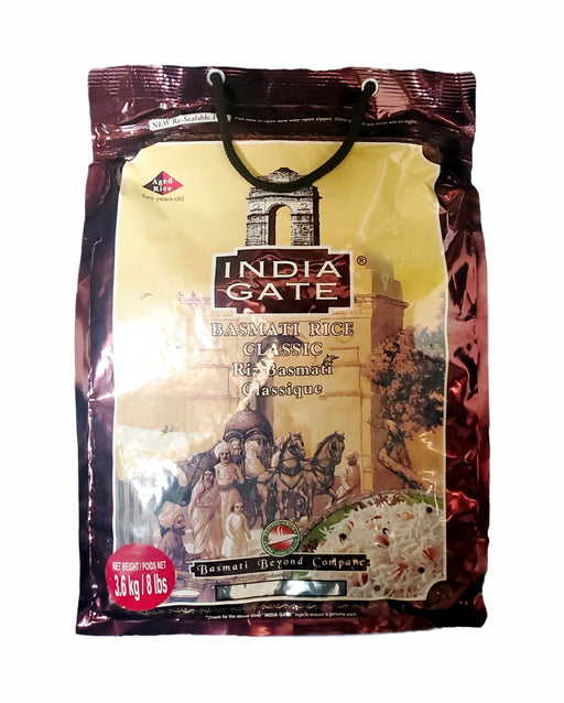 India Gate Basmati Rice Classic 8lb (3.6kg) - Indian Grocery Store