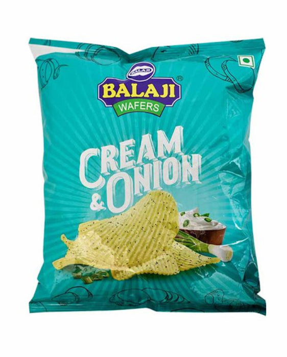 Balaji Wafers Cream & Onion 135gm - Snacks | indian pooja store near me