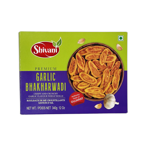 Shivani Garlic Bhakharwadi 340g - Snacks - Spice Divine Canada