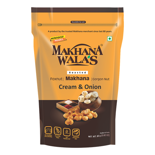 Makhana Walas Cream & Onion Roasted makhana 60g - Snacks | indian grocery store in St. John's