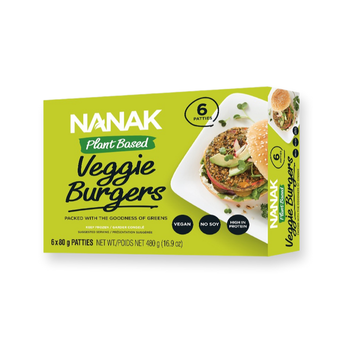 Nanak plant based veggie Burger (6 Patties) - Frozen - pooja store near me