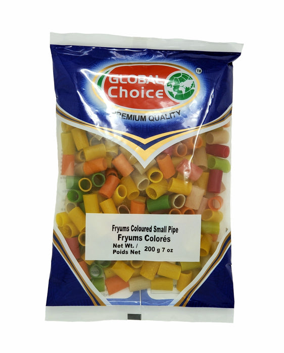 Global Choice Coloured Small Pipe Fryums 200gm - Ready To Eat - Indian Grocery Home Delivery