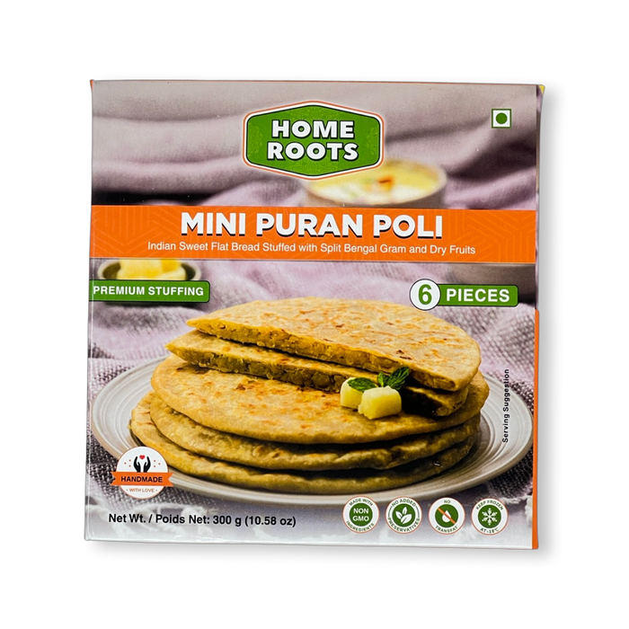 Home Roots Mini Puran Poli (6pcs) 300g - Frozen | indian grocery store near me