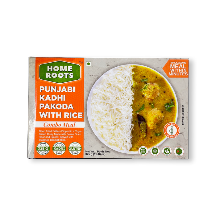 Home Roots Punjabi Kadhi Pakoda With Rice Combo Meal 325g - Frozen - Spice Divine
