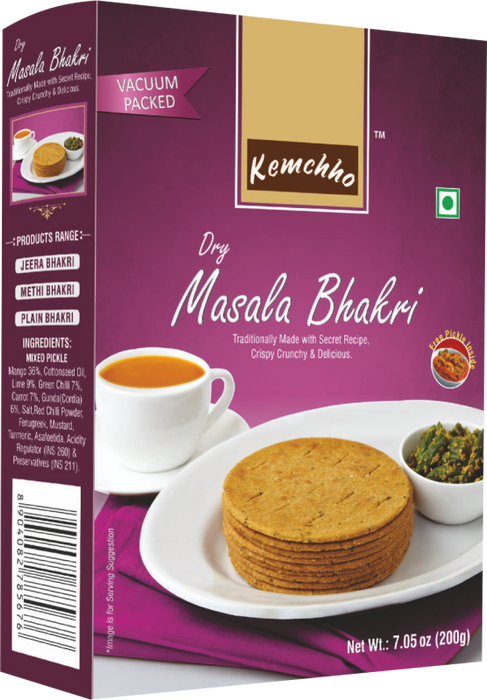Kemchho Masala Bhakri 200g - Snacks - kerala grocery store near me