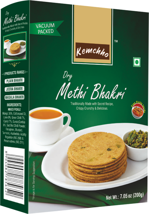 Kemchho Methi Bhakri 200g - Snacks | indian grocery store in brantford