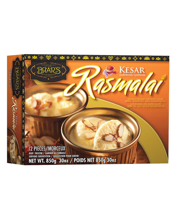 Brar's Kesar Rasmalai 1kg - Frozen - Indian Grocery Home Delivery