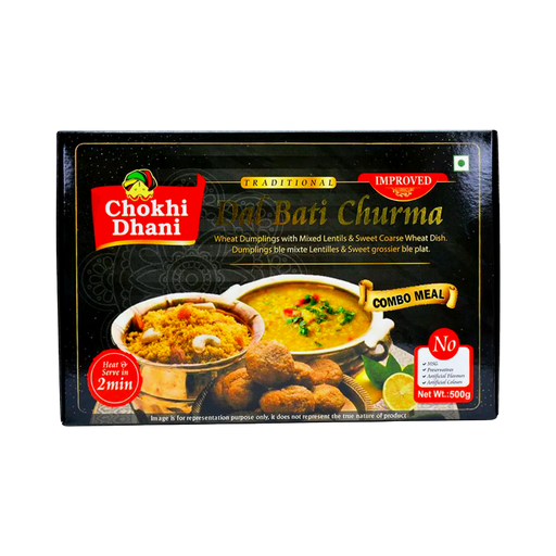Chokhi Dhani Dal bati Churma (Combo Meal) 500g - Ready To Eat - sri lankan grocery store in toronto