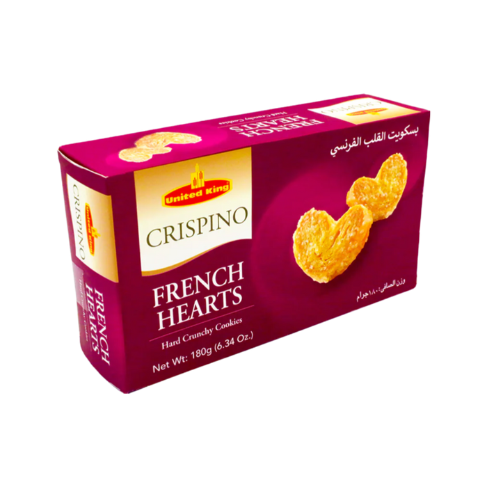 United King Crispino French Hearts Cookies 180g