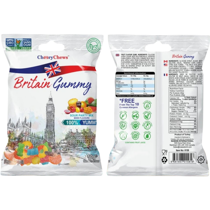 Britain Gummy Sour Party Mix 150g