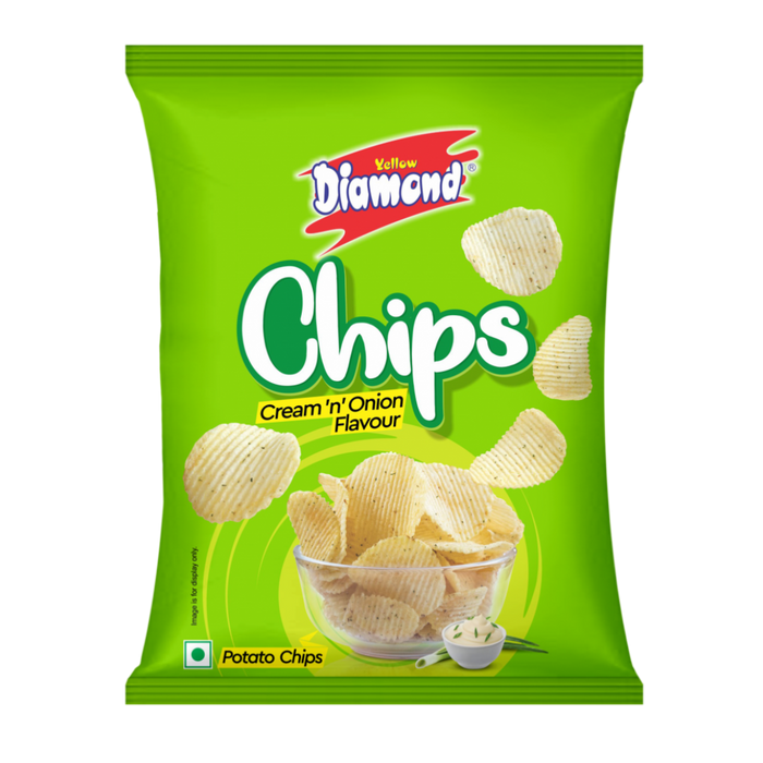 Yellow Diamond Cream 'n' Onion Chips 75g