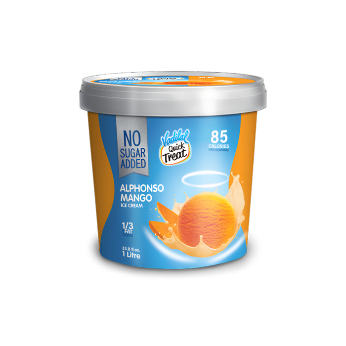 Vadilal Alphanso Mango Ice Cream - No Added Sugar 1L