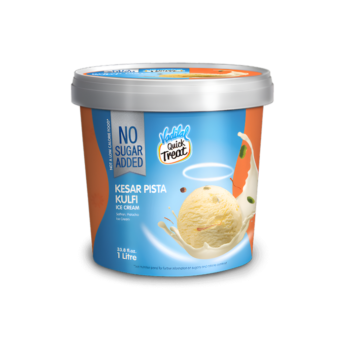 Vadilal Kesar Pista Ice Cream - No Added Sugar 1L