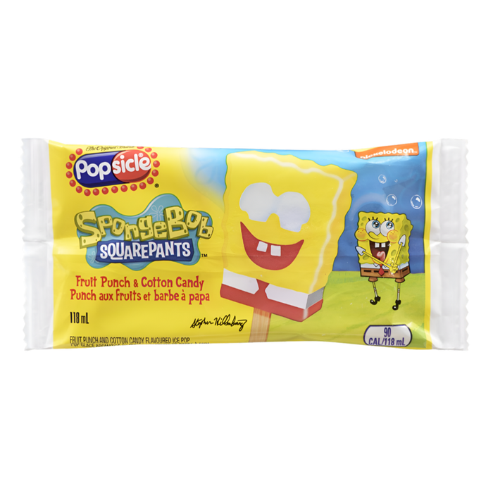 PopSicle Spongebob Fruit Punch & Cotton Candy 118ml