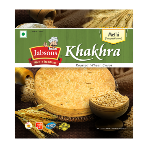 Jabsons Methi Khakhra 180g - Snacks - Best Indian Grocery Store