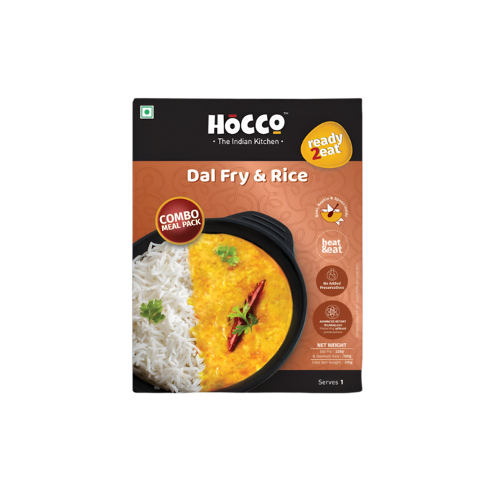 Hocco Ready To Eat Dal Fry & Rice 225g
