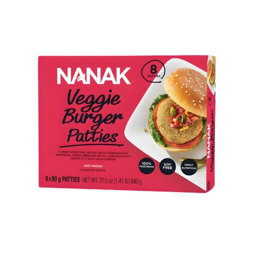 Nanak Veggie Burger Patty 640g - Frozen - bangladeshi grocery store near me